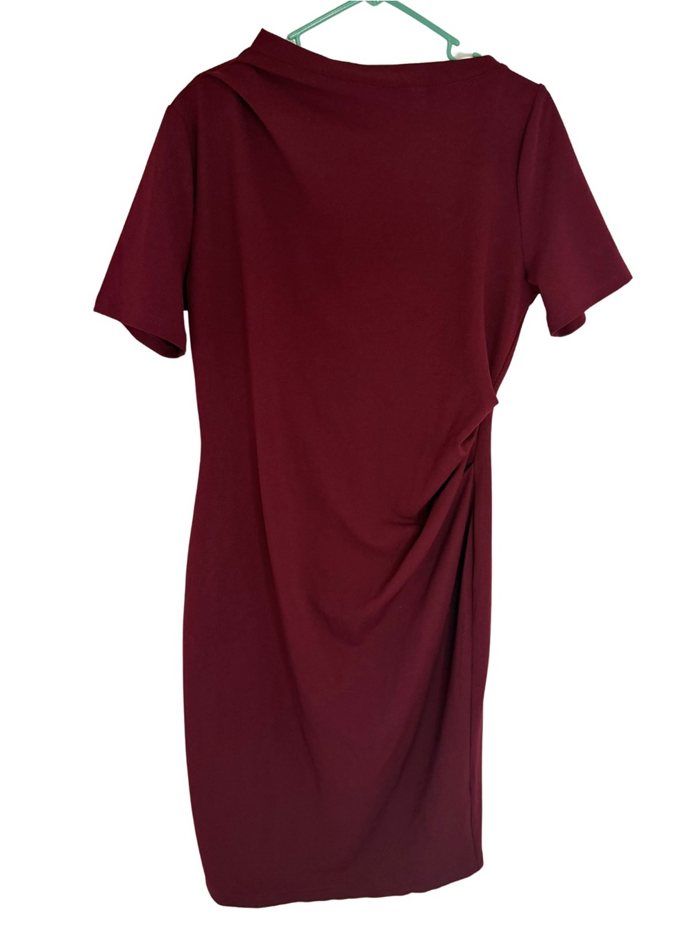 3/$20 Aisize Burgundy Side-Ruched Short Sleeve Midi Dress Size XL
